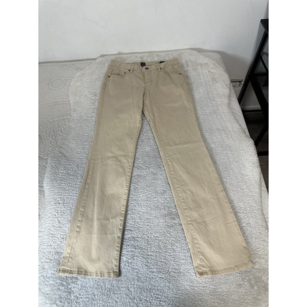 Jag Jeans Women's Beige Straight Pants Size 8 Stretch Mid Waist